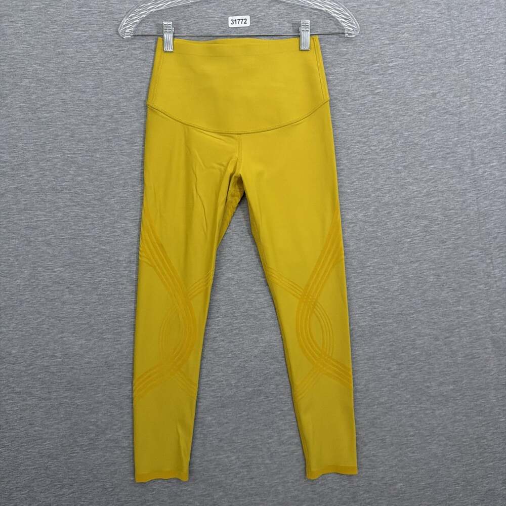 Fanka Women's Size Small Yellow Black High Waisted Body Sculpt Crop Leggings